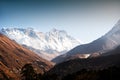 View of Mount Everest, Lhotse and Nuptse at sunrise from Tengboche, Nepal Royalty Free Stock Photo