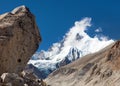 View of mount Everest Lhotse and Lhotse Shar
