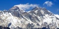 View of Mount Everest and Lhotse Royalty Free Stock Photo