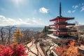 View of Mount Fuji with Chureito Pagoda in autumn Royalty Free Stock Photo