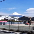 view of mount fuji in japan industrial area Royalty Free Stock Photo