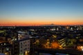 View of Mount Fuji and Tokyo Skytree from an office building in Kamagaya City, Chiba Prefecture. Royalty Free Stock Photo