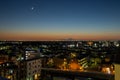 View of Mount Fuji and Tokyo Skytree from an office building in Kamagaya City, Chiba Prefecture. Royalty Free Stock Photo