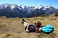 View from Mount Fyffe, Kaikoura, New Zealand, mountains view, summit Royalty Free Stock Photo