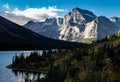 View of Mount Gould and Lake Josephine, Glacier National Park Royalty Free Stock Photo