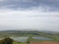 View of Mount Hermon with Snow in Spring from Merom Golan in Golan Heights, Israel. Royalty Free Stock Photo