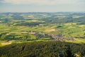 View from mount Hohenbogen to Neukirchen Heiligblut, a small town in the Bavarian Forest Royalty Free Stock Photo