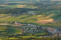 View from mount Hohenbogen to Neukirchen Heiligblut, a small town in the Bavarian Forest Royalty Free Stock Photo