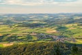 View from mount Hohenbogen to Neukirchen Heiligblut, a small town in the Bavarian Forest Royalty Free Stock Photo