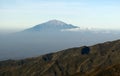 View from mount Kilimanjaro on a mount Meru Royalty Free Stock Photo