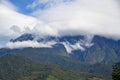 View of mount Kinabalu peak with beautiful cloud formation Royalty Free Stock Photo