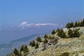 View of Mount Lebanon from the Shouf Biosphere Reserve in the Chouf Mountains Royalty Free Stock Photo
