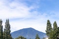 View of Mount Marapi on Bukittinggi, West Sumatra, with clear blue sky background Royalty Free Stock Photo