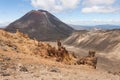 View of Mount Ngauruhoe from Mount Tongariro Royalty Free Stock Photo