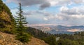 View from Mount Olympus, highest peak of the island of Cyprus. Troodos mountains