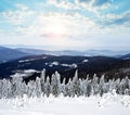View from mount Pancir in the National park Sumava, Czech Republic. Royalty Free Stock Photo