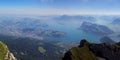 View from Mount Pilatus to Lake Lucerne, Switzerland