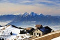 View of Mount Pilatus from the top of Mount Rigi, Swiss Alps. Switzerland, Europe. Royalty Free Stock Photo