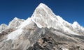 View of Mount Pumo Ri and Kala Patthar - way to Everest View of Mount Pumo Ri and Kala Patthar