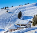 View on Mount Rigi in Switzerland in winter Royalty Free Stock Photo