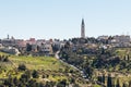 View of Mount Scopus from the city walls near the Damascus Gate on old city of Jerusalem, Israel Royalty Free Stock Photo