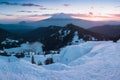 View of Mount Shasta Volcano with glaciers, in California, USA. Panorama from Heart Lake Royalty Free Stock Photo