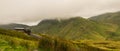 View from Mount Snowdon, Snowdonia, Gwynedd, Wales, UK - looking north towards Llyn Padarn and Llanberis, with the