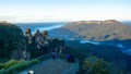 View of the Mount Solitary and The Three Sisters, Blue Mountains mountain range, Australia Royalty Free Stock Photo