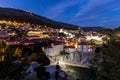 View of Mount Srd and Dubrovnik at dark