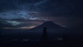 View of Mount Sumbing in the evening Royalty Free Stock Photo