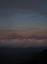 View of Mount Sumbing and Mount Sindoro from Telomoyo Peak Royalty Free Stock Photo