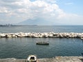 View of mount Vesuvius and the port of Naples. Royalty Free Stock Photo