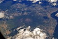 View of Mount Vesuvius and the seafront from the plane