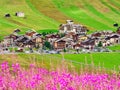 View of mountain alpine village in summer