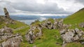 View from the mountain Ben Tianavaig towards the South, Isle of Skye, Highlands, Scotland, UK Royalty Free Stock Photo