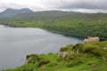 View from the mountain Ben Tianavaig towards Tianavaig Bay, Isle of Skye, Highlands, Scotland, UK