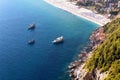 View from the mountain on Cleopatra Beach Alanya, Turkey