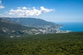 View of the Mountain Forest Reserve and Yalta, Crimea Royalty Free Stock Photo