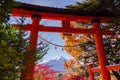 View of mountain Fuji in autumn Japon