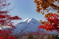 View of mountain Fuji in autumn Japon