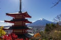 View of mountain Fuji in autumn Japon