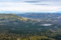 View from  mountain Green in the ski resort Sheregesh Royalty Free Stock Photo