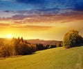 View at mountain Grosser Osser in the National park Sumava, Czech Republic. Royalty Free Stock Photo