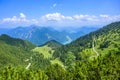 View from Mountain Herzogstand to Lake Walchensee -  close to Kochel am See - beautiful travel destination in Bavaria, Germany Royalty Free Stock Photo