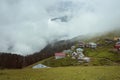 View of a mountain high plateau village Royalty Free Stock Photo