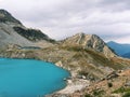 View on the mountain lake in the Caucasus