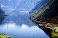 View of the mountain lake through the glass Royalty Free Stock Photo