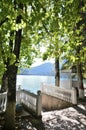 View of the mountain lake Rizza, Abkhazia Royalty Free Stock Photo