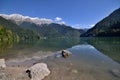 View of the mountain lake Rizza, Abkhazia Royalty Free Stock Photo