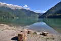 View of the mountain lake Rizza, Abkhazia Royalty Free Stock Photo